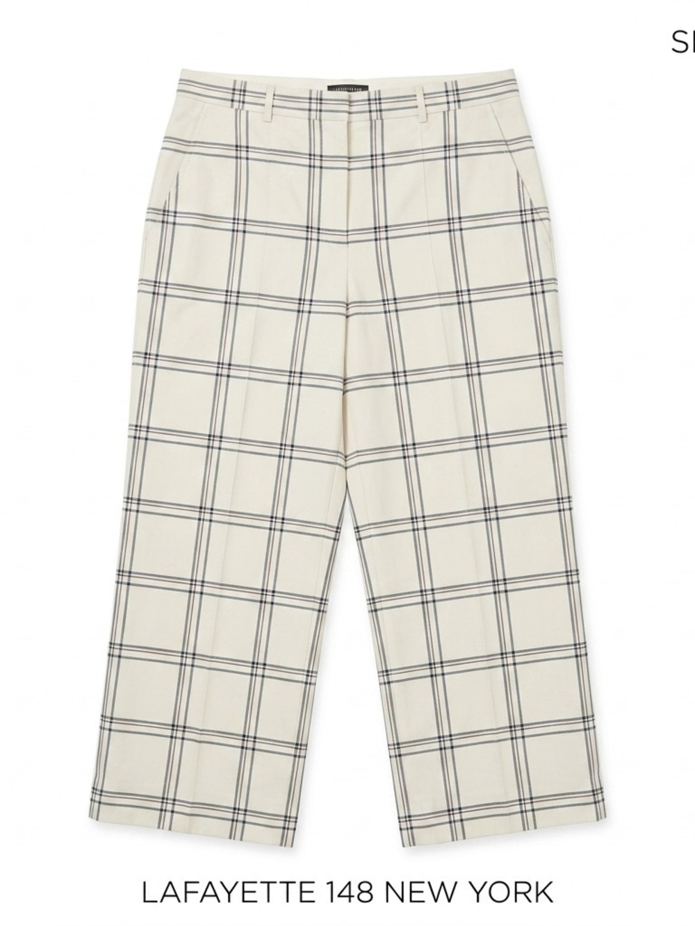 Lafayette 148 New York Plaid Wide Leg Cropped Pants Size 16 - Picture 1 of 9
